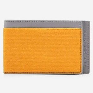 Cole Haan Zerogrand Magnetic Money Clip Leather Card Wallet - Gray Orange F12280